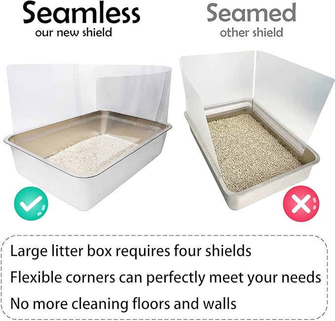 6PCS Cat Litter Box Pee Shields, Transparent Easy Clean Splash Guard - Image 5