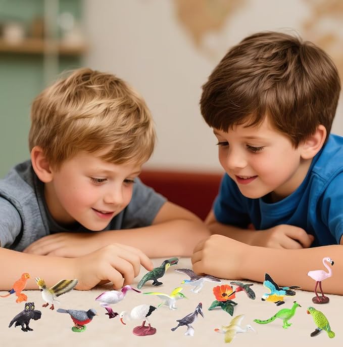 30Pcs Birds Animal Figures Playset, Hummingbird, Flamingo - Image 6