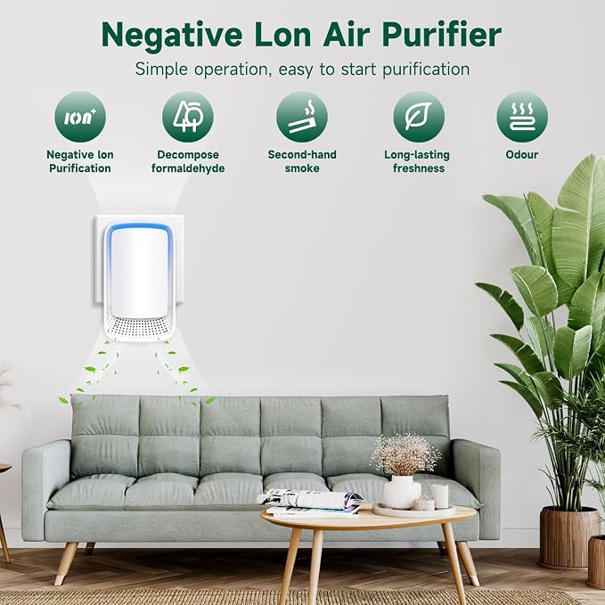Air Ionizers for Home, Negative Ion Generator, Quiet Air Freshener for Bedroom - Image 3