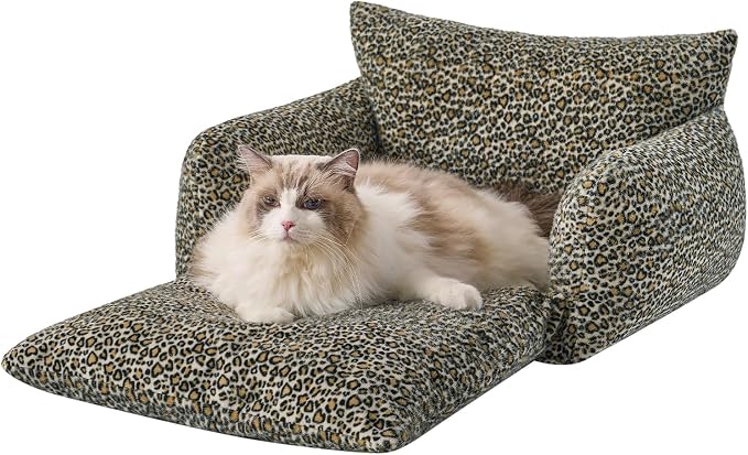 Hollypet Cat Bed Fluffy Plush Mutifuctional Double-Layer Soft Pet Couch - Image 2