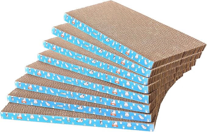 8 Packs in 1 Cat Scratch Pad, Cat Scratcher Cardboard, Reversible, Durable by Mankaide