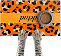 Puppy Feeding Mat 24x16 inch Orange Leopard Print Pet Bowl Placemat Non Slip by HOMETITUTE