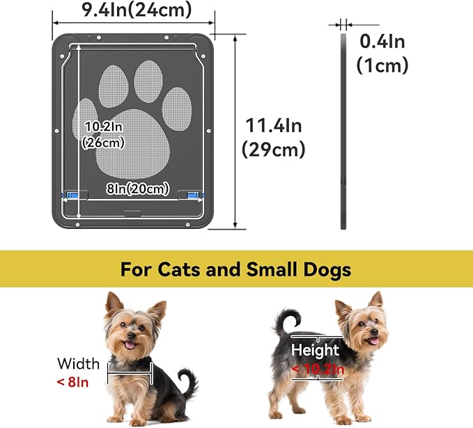 PETLESO Dog Door for Screen Door, Cat Door Screen Small Dog Door Insert for - Image 5