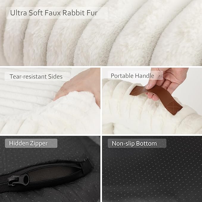 Washable Dog Bed for Medium Dogs – Soft Plush Calming Puppy Bed - Image 7