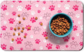 Dog Food Mat, Absorbent Water Bowl Mats Cat Pet Feeding Placemats Pink 12 * 20 by Zoeeya