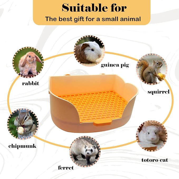15.1"X11.0" Large Rabbit Litter Box, Plastic Square Rabbits Potty Trainer - Image 8