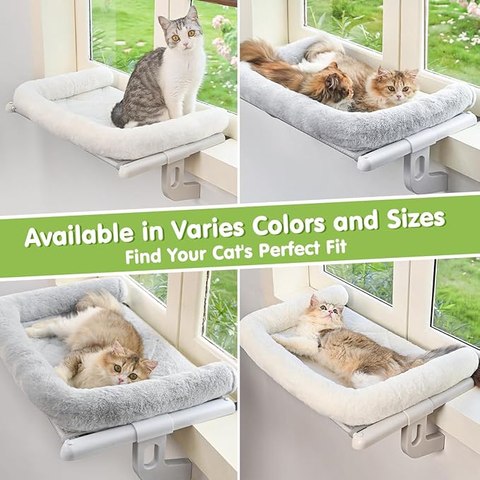 Cat Window Sill Perch with Large Bolster, Pet Hammock Bed - Image 6