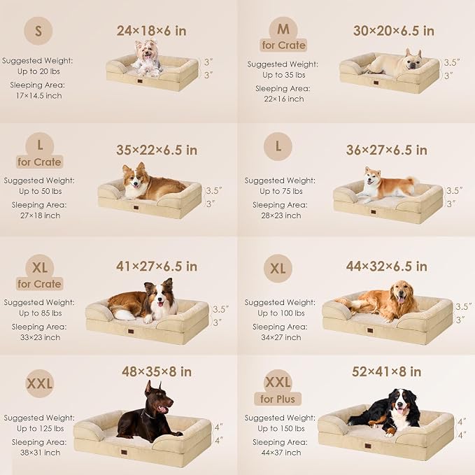 EHEYCIGA Orthopedic XL Dog Beds, Waterproof Memory Foam Dog Bed - Image 2