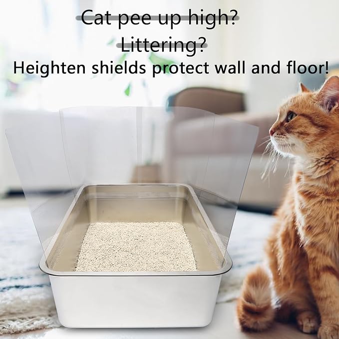 9PCS Cat Litter Box Pee Shields, Transparent Easy Clean Splash Guard - Image 6