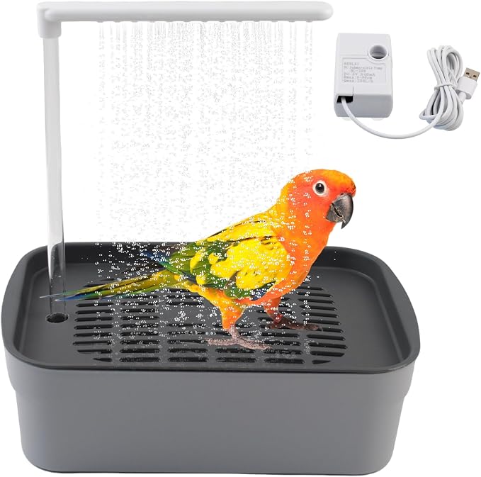 Automatic Parakeet Bath, Parrot Shower Fountain by MUYG