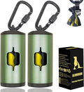 Metal Dog Poop Bag Holder 2-Pack w/Leash Clip|Durable Scratch-Resistant by SHAOUMAN