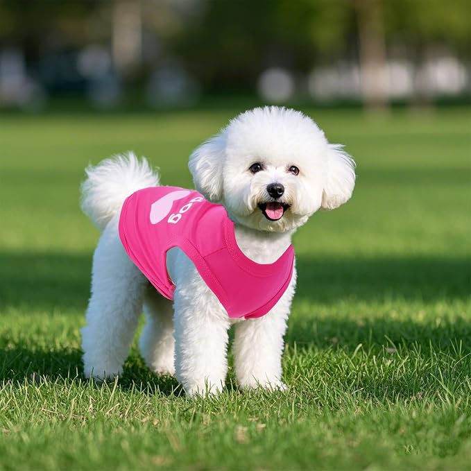4 Pack Dog Shirts Summer Printed Puppy Clothes Cute Sleeveless Pet T Shirts Dog - Image 4