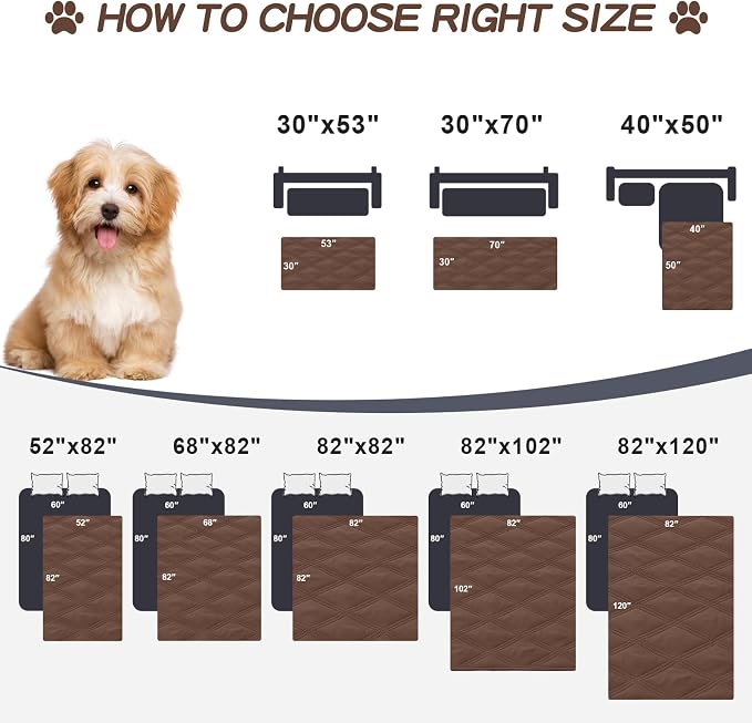 Smiry Waterproof Dog Bed Cover Blanket 82x82, Soft Reversible Pet Blanket - Image 6