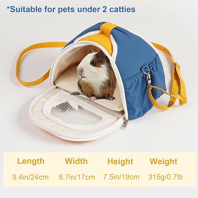 ABLAZEZAI Guinea Pig Carrier, Small Animal Snake Travel Bag, Breathable Outdoor - Image 2
