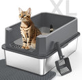 Stainless Steel Litter Box, Extra Large Litter Boxes by MIXJOY