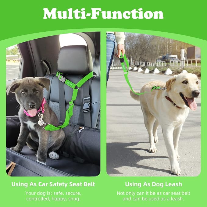 BWOGUE Pet Dog Cat Seat Belts, Car Headrest Restraint Adjustable Safety Leads - Image 6