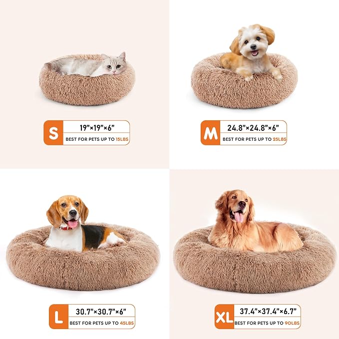 Sweetcrispy Donut Dog Bed, Large Round Calming Cat Bed - Image 6