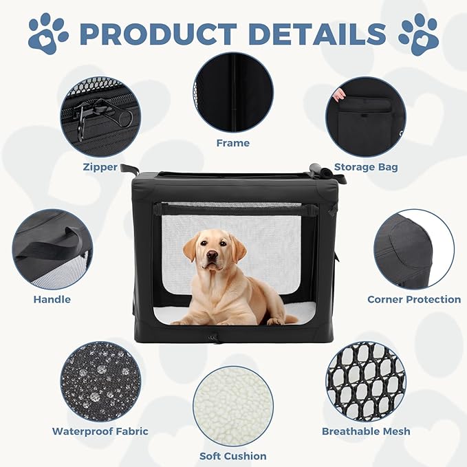 DUMOS Dog Crate 42 Inch Travel Cat Pet Carrier - Image 3