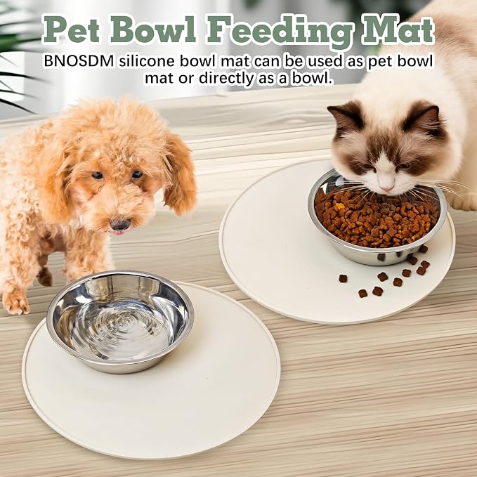 BNOSDM Silicone Cat Feeding Mat 2 Pack Dog Bowl Mats Pet Silicone Food Mat - Image 7