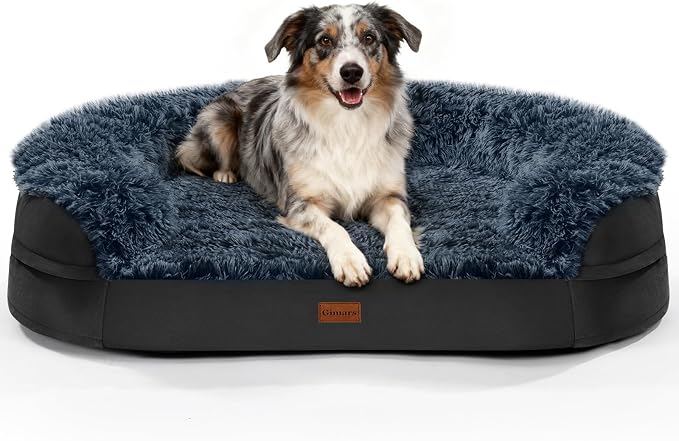 Black Dog Beds for Large Dog, Removable and Washable Cover, Raised Reboundable by iweepet