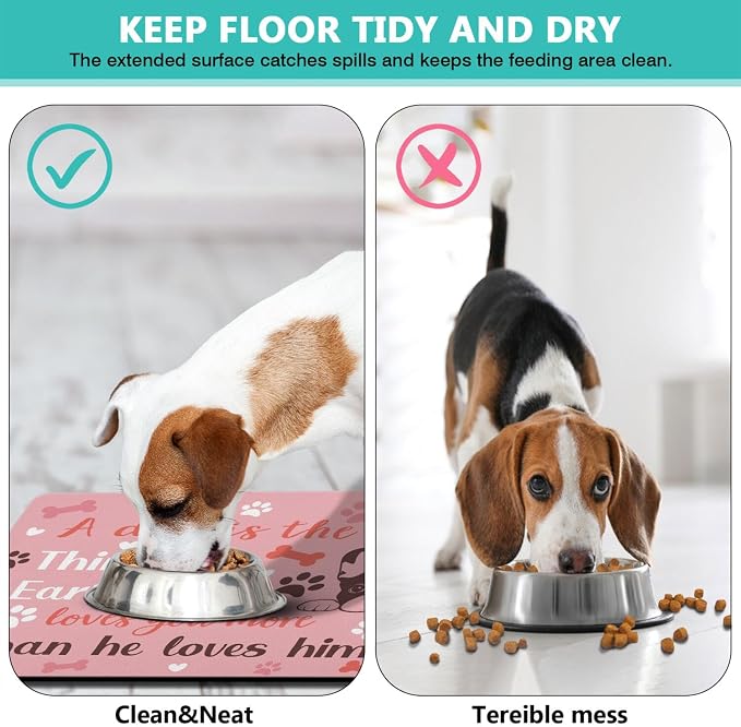 Pet Feeding Mat for Floors Waterproof Dog Mat for Food and Water Absorbent - Image 5