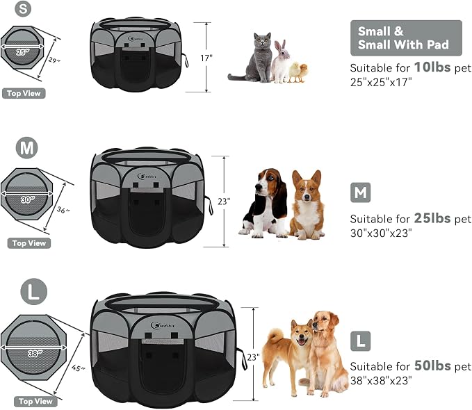 Dog Cat Playpen with Washable Pee Pad, Puppy Pet Playpen Indoor - Image 8
