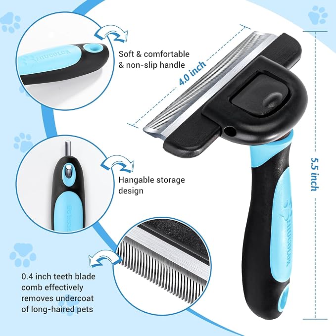 MIU COLOR Long Hair Pet Grooming Brush, Deshedding Tool - Image 5