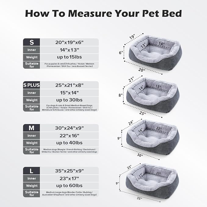INVENHO Large Dog Beds Large Sized, Washable Orthopedic Warming Soft Sleeping - Image 5