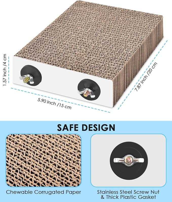 KATUMO Parrot Toys, 7 Inch Conure Shredder Foraging Toys Bird Perch Stand - Image 2