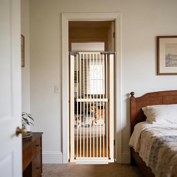 Lumizone Extra Tall Cat Gate 61.02" High Pressure Mounted Extra Wide by Lumizone