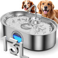 3.4Gal Dog Water Fountain for Large Dogs, 13L Stainless Steel Large Pet Fountain by ECOCONUT