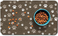 Dog Food Mat, Absorbent Water Bowl Mats Cat Pet Feeding Placemats Brown 16 * 24 by Zoeeya