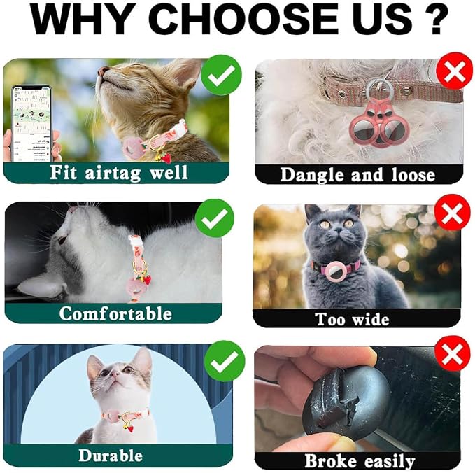Breakaway Cat Collar with Airtag Holder, Kitten Collar with Apple Air Tag - Image 5