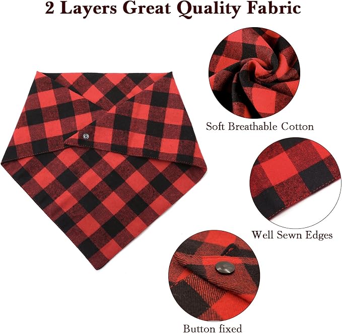 Christmas Plaid Dog Bandana - Image 4