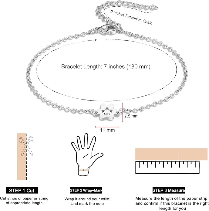 MeMeDIY Personalized Paw Print Bracelet - Image 6