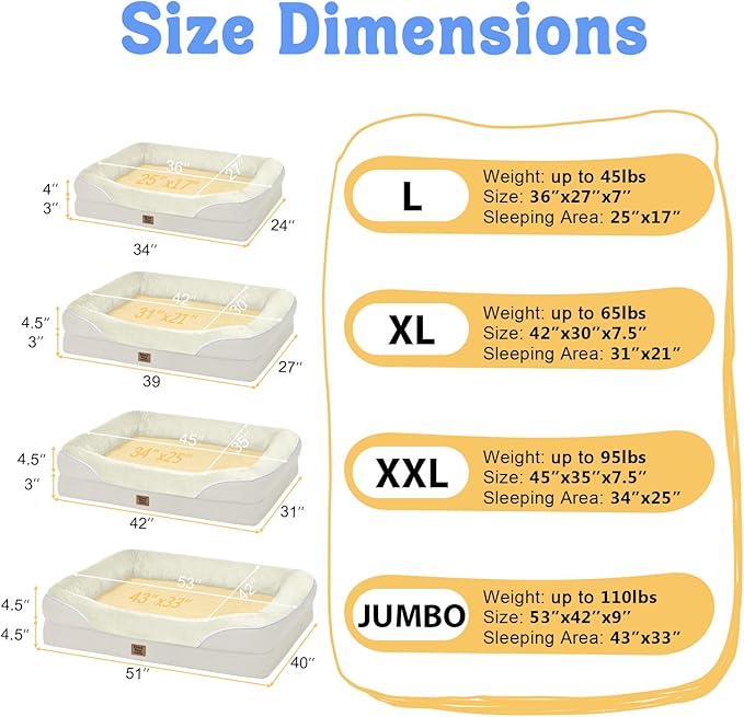 Orthopedic Removable Large Dog Bed -XL Large Dog Beds - Image 7