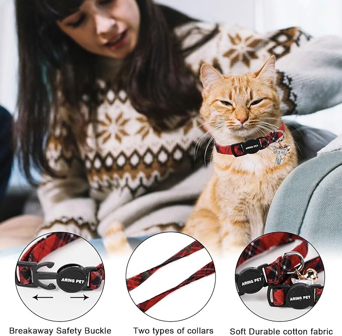 ARING PET 2 Pack Christmas Cat Collars-Cute Cat Collar Breakaway - Image 2