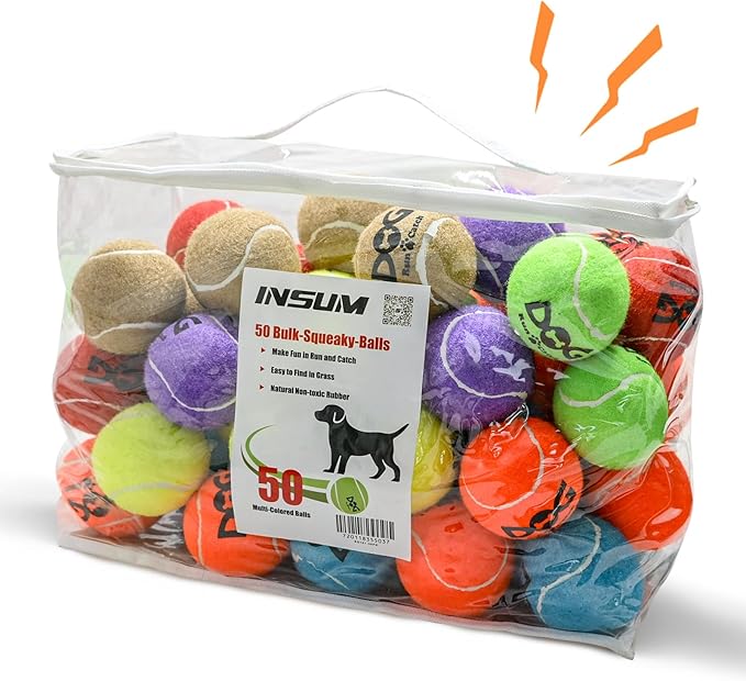 Squeaky Tennis Balls for Dogs by INSUM