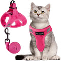 FAYOGOO Pink Solid Cat Harness and Leash Set, Escape Proof, Adjustable by FAYOGOO