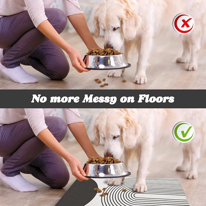 Dog Food Mats for Floors Waterproof, Cat Water Bowl Mats Pet Feeding Absorbent - Image 5