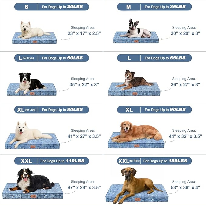 Outdoor Large Washable Dog Bed, Orthopedic Egg Crate Foam Dog Crate Mat - Image 3