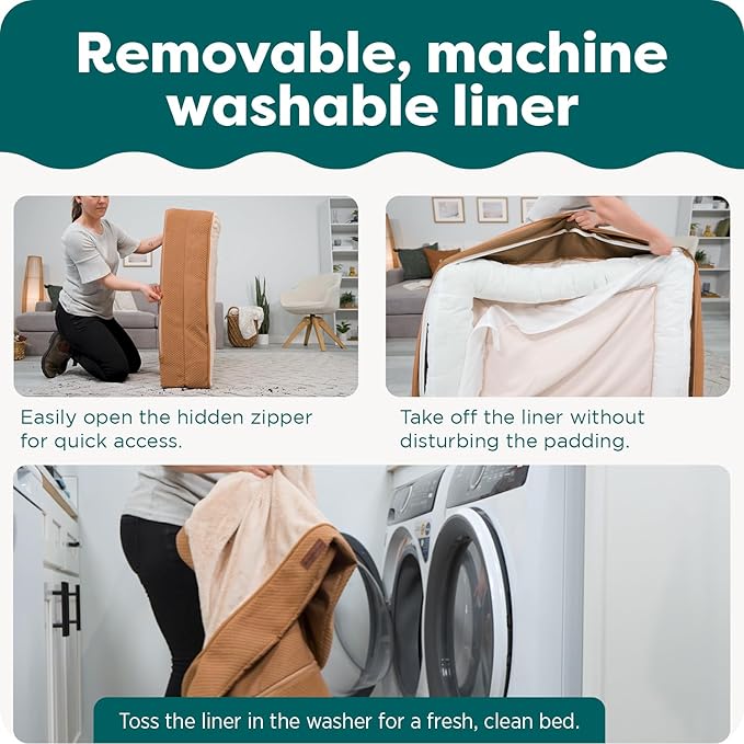 FurHaven Dog Bed Liner for Large Dogs, Water-Resistant Foam Protector - Image 4