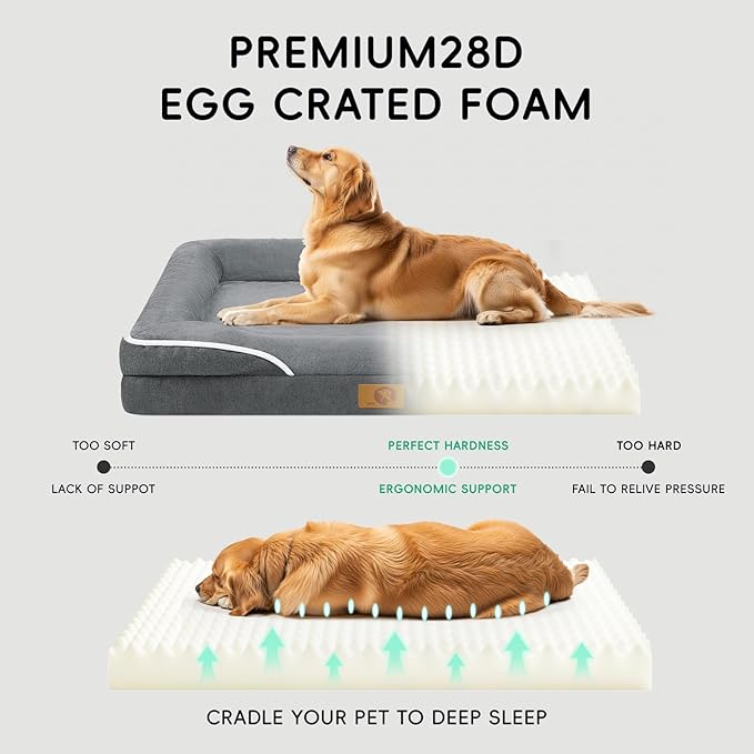 Homemate Dog Bed Large Sized Dog: 42x30 inch Orthopedic Large Dogs Bed XL - Image 4