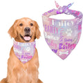 Personalized Dog Bandanas Custom Neckwear Name Button Anti-loosening Dog Scarf by Unknown