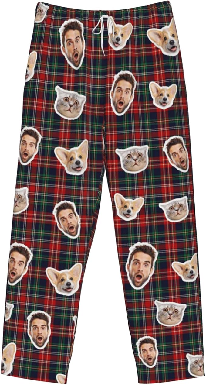 Custom Pajamas Pants Plaid Personalized Funny PJ Pant Design by YourCustomGiftsChoice