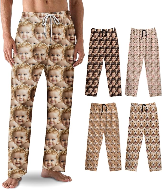 Custom Pajama Pants with Face customized PJ Pants Christmas Valentine gifts by Unknown