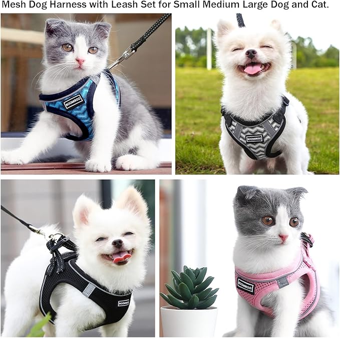 BOOMIBOO Dog Harness with Leash Set, No Pull Adjustable Reflective Step-in - Image 7