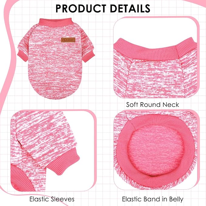 2 Pcs Dog Sweaters for Small Dogs Girl Boy Winter Fleece Clothes Warm Soft Dog - Image 3