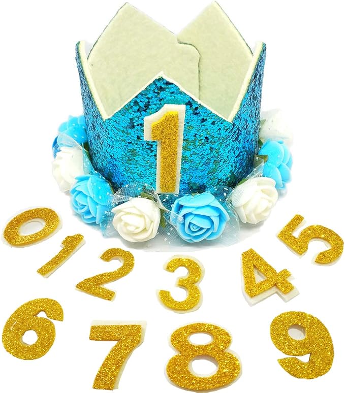 PET SHOW Blue Crown Dog Birthday Party Hat - Image 5