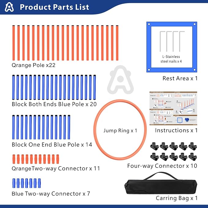 4 Sets Pets Agility Training Equipment, Adjustable Dog Hoop, Dog Jump, Weave - Image 6